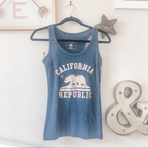 Navy Vintage California Tank Top - Picture 1 of 6